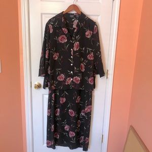 EUC floral sheath dress with matching jacket Laura Scott 20W